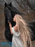 دختر و اسب سیاه سایز 1
