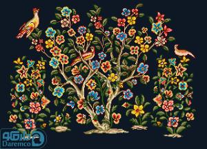 درختچه گل و پرنده 8(بالشت بزرگ 8)